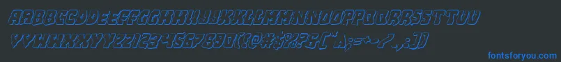 Beastian3Dital Font – Blue Fonts on Black Background