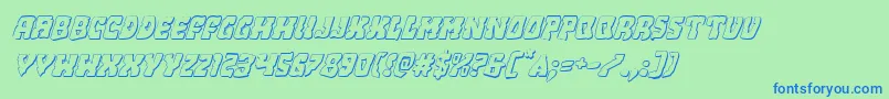 フォントBeastian3Dital – 青い文字は緑の背景です。