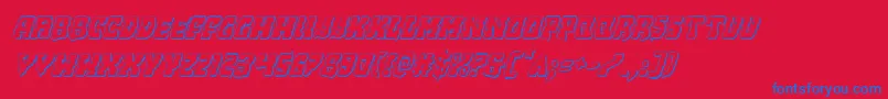 Beastian3Dital-Schriftart – Blaue Schriften auf rotem Hintergrund