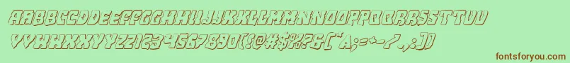 Beastian3Dital Font – Brown Fonts on Green Background