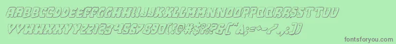 Beastian3Dital Font – Gray Fonts on Green Background