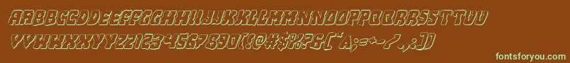 Beastian3Dital Font – Green Fonts on Brown Background