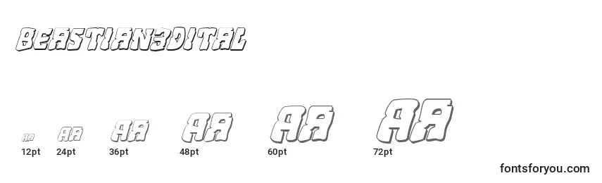 Beastian3Dital Font Sizes