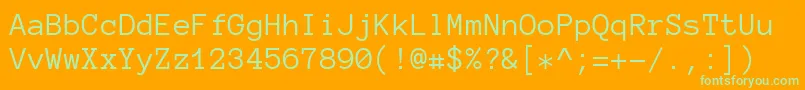AnonymousPro Font – Green Fonts on Orange Background