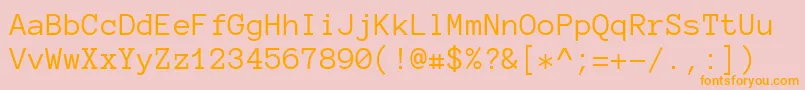 AnonymousPro Font – Orange Fonts on Pink Background