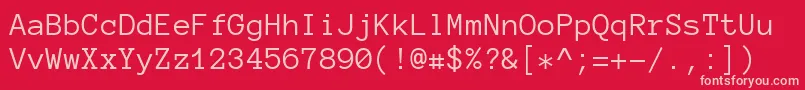 AnonymousPro Font – Pink Fonts on Red Background