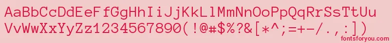 AnonymousPro Font – Red Fonts on Pink Background