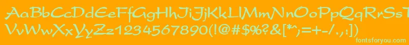 SakuraBold Font – Green Fonts on Orange Background