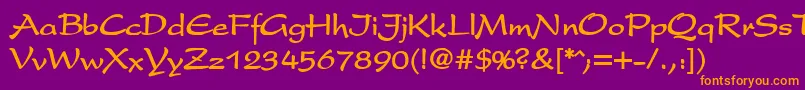 SakuraBold Font – Orange Fonts on Purple Background