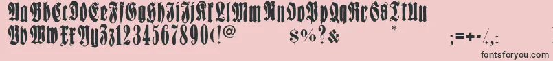 Frakturcondensedheadline-Schriftart – Schwarze Schriften auf rosa Hintergrund