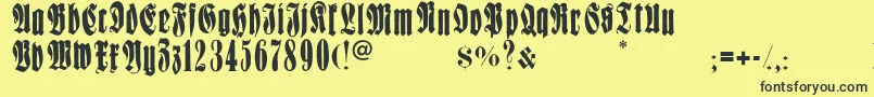 Frakturcondensedheadline Font – Black Fonts on Yellow Background