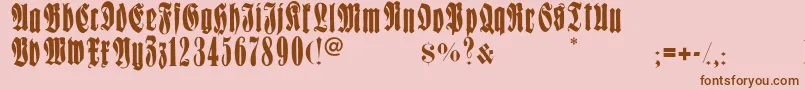 Frakturcondensedheadline Font – Brown Fonts on Pink Background
