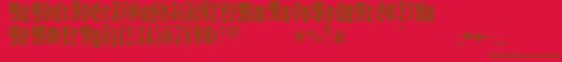Frakturcondensedheadline Font – Brown Fonts on Red Background