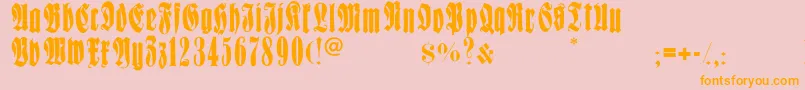 Frakturcondensedheadline Font – Orange Fonts on Pink Background