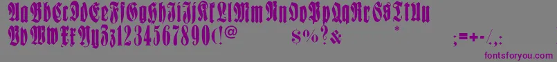 Frakturcondensedheadline Font – Purple Fonts on Gray Background