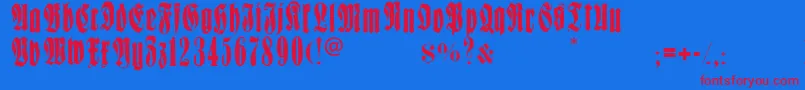 Frakturcondensedheadline Font – Red Fonts on Blue Background