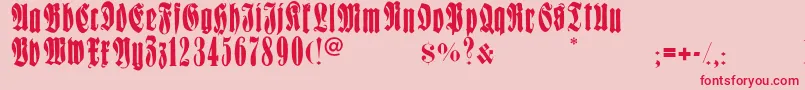 Fonte Frakturcondensedheadline – fontes vermelhas em um fundo rosa