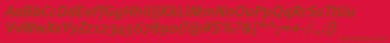 MetamediumcItalic Font – Brown Fonts on Red Background