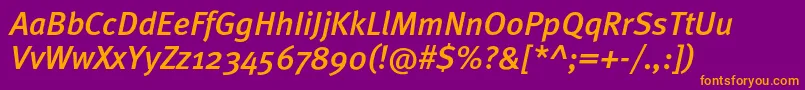 MetamediumcItalic Font – Orange Fonts on Purple Background