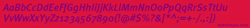 MetamediumcItalic Font – Purple Fonts on Red Background