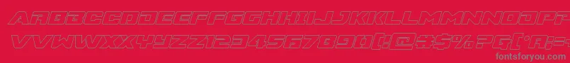 Шрифт Supercommandooutital – серые шрифты на красном фоне