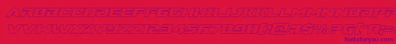 Шрифт Supercommandooutital – фиолетовые шрифты на красном фоне