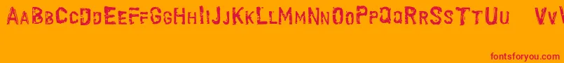 フォントScroongeNormal – オレンジの背景に赤い文字