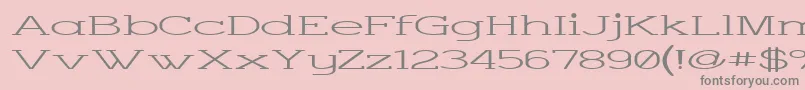 CharringtonSuperwide-Schriftart – Graue Schriften auf rosa Hintergrund