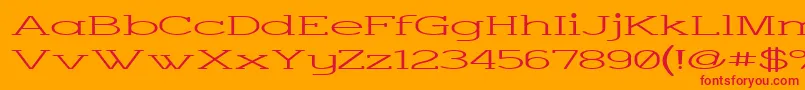 CharringtonSuperwide Font – Red Fonts on Orange Background