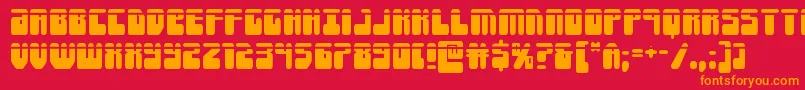 フォントForcemajeurelaser – 赤い背景にオレンジの文字