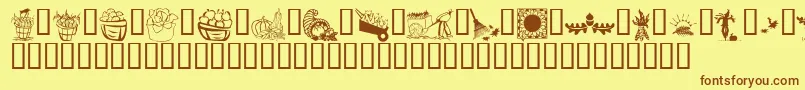 Подробнее о шрифте LcrAutumnHarvestDings Шрифт LcrAutumnHarvestDings – коричневые шрифты на жёлтом фоне