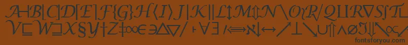 Machadomathsymbolssk-fontti – mustat fontit ruskealla taustalla