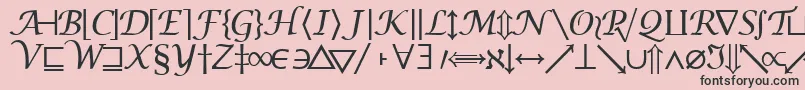 Machadomathsymbolssk-fontti – mustat fontit vaaleanpunaisella taustalla