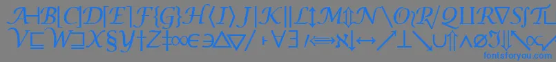 フォントMachadomathsymbolssk – 灰色の背景に青い文字