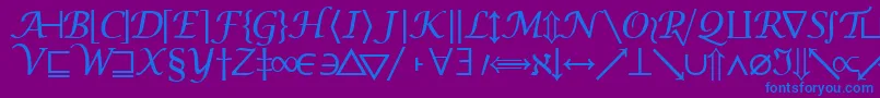 Więcej informacji o czcionce Machadomathsymbolssk Czcionka Machadomathsymbolssk – niebieskie czcionki na fioletowym tle