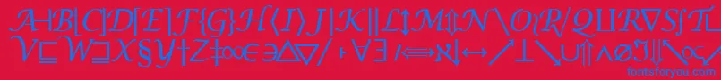 Machadomathsymbolssk Font – Blue Fonts on Red Background
