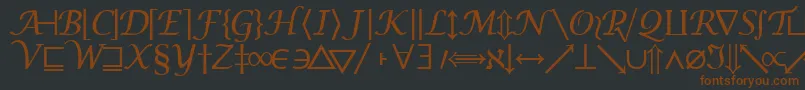 Шрифт Machadomathsymbolssk – коричневые шрифты на чёрном фоне