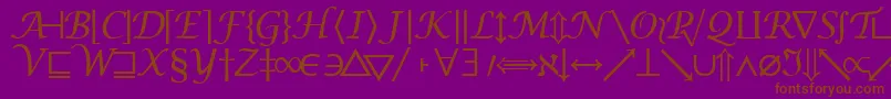 Machadomathsymbolssk-fontti – ruskeat fontit violetilla taustalla