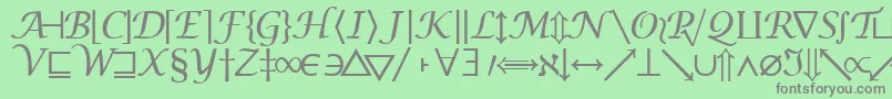 Шрифт Machadomathsymbolssk – серые шрифты на зелёном фоне