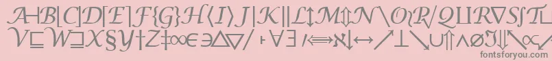 Шрифт Machadomathsymbolssk – серые шрифты на розовом фоне