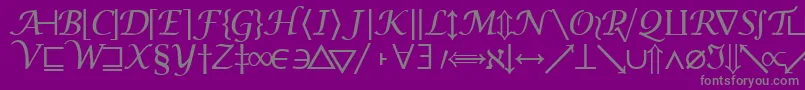 Machadomathsymbolssk-Schriftart – Graue Schriften auf violettem Hintergrund