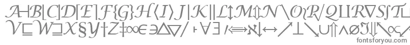 フォントMachadomathsymbolssk – 白い背景に灰色の文字
