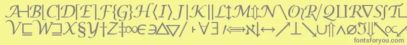 フォントMachadomathsymbolssk – 黄色の背景に灰色の文字