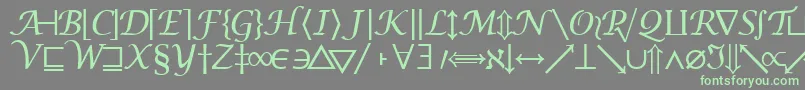 フォントMachadomathsymbolssk – 灰色の背景に緑のフォント