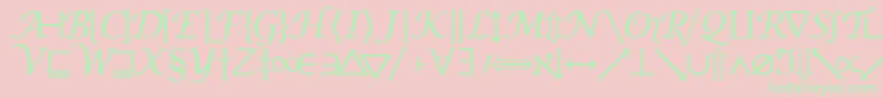 フォントMachadomathsymbolssk – ピンクの背景に緑の文字