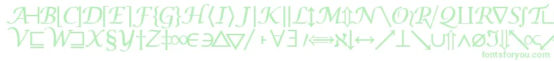 Machadomathsymbolssk-Schriftart – Grüne Schriften auf weißem Hintergrund