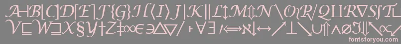 フォントMachadomathsymbolssk – 灰色の背景にピンクのフォント