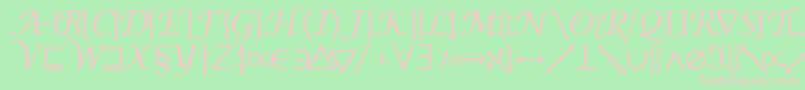 Machadomathsymbolssk-Schriftart – Rosa Schriften auf grünem Hintergrund