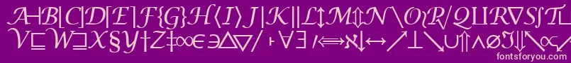 Machadomathsymbolssk-Schriftart – Rosa Schriften auf violettem Hintergrund