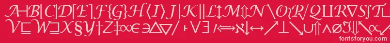 Machadomathsymbolssk Font – Pink Fonts on Red Background